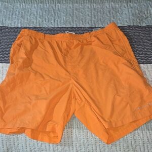 Columbia PFG Orange Quick-Dry Swim Trunks